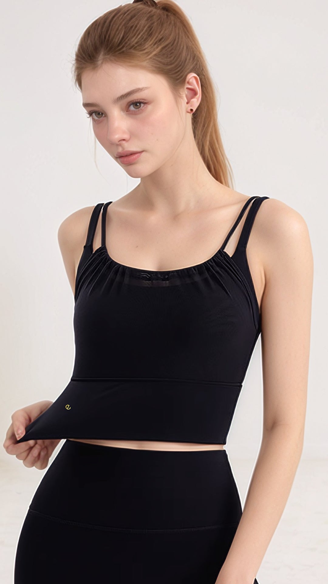 Luna Lift – Dual Strap Sports Top – BEIGE