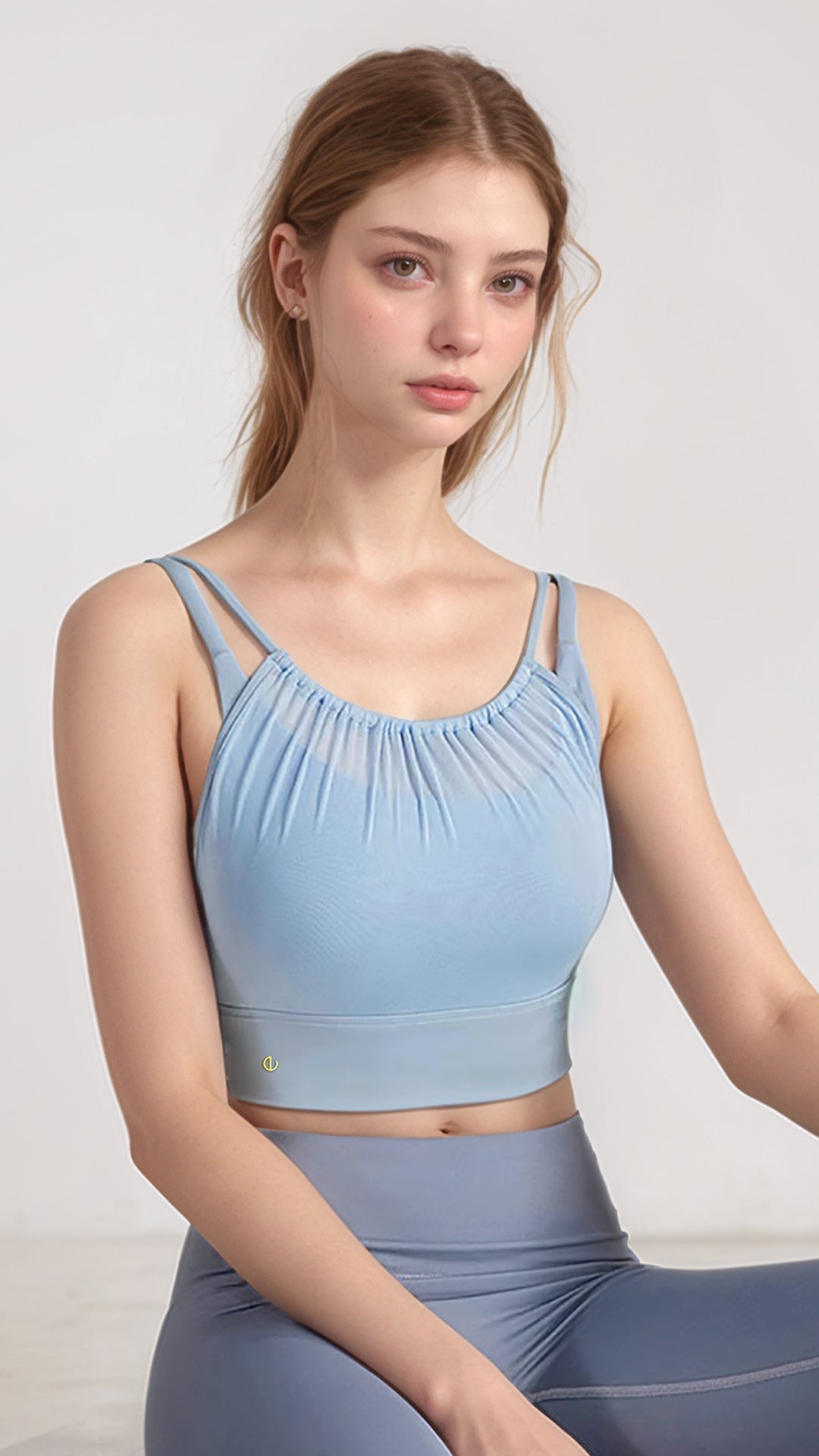 Luna Lift – Dual Strap Sports Top – BEIGE