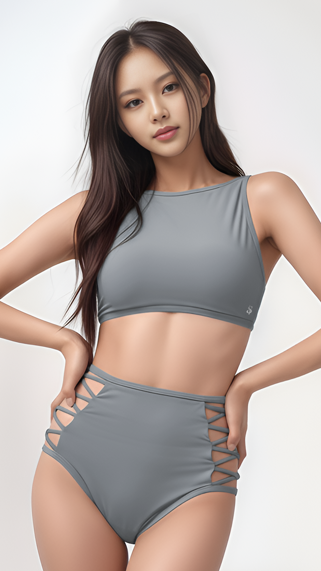 Astra Bottom – Cross-Strap Mid-Rise Shorts – BLACK