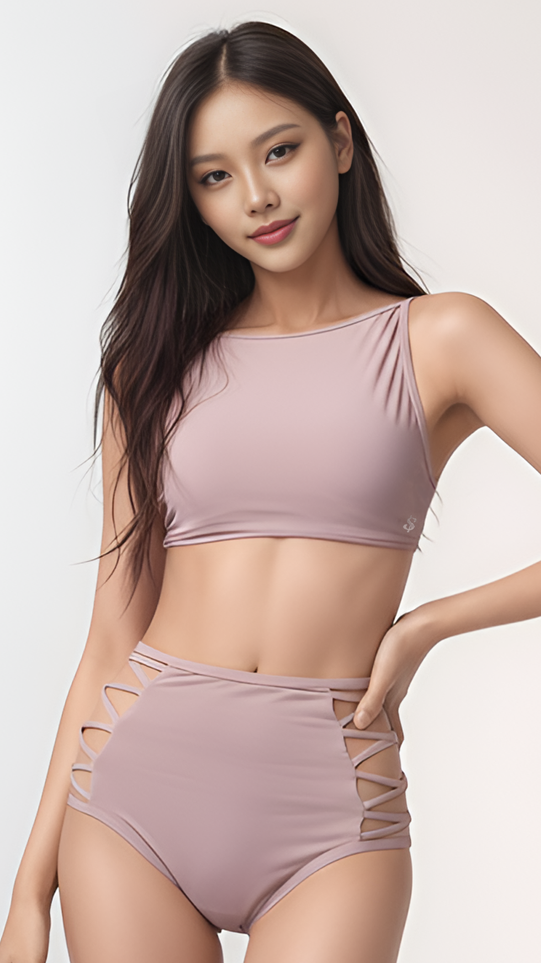 Astra Bottom – Cross-Strap Mid-Rise Shorts – BLACK