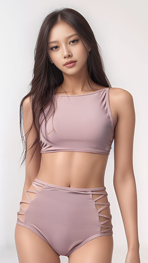 Astra Bottom – Cross-Strap Mid-Rise Shorts – PINK