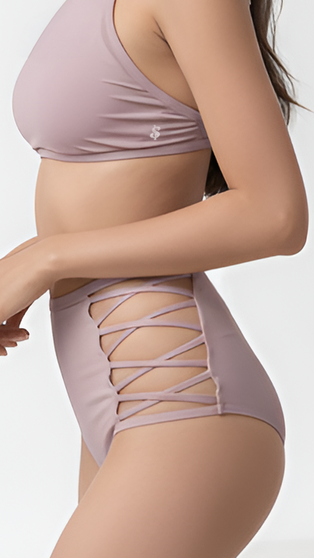 Astra Bottom – Cross-Strap Mid-Rise Shorts – BLACK